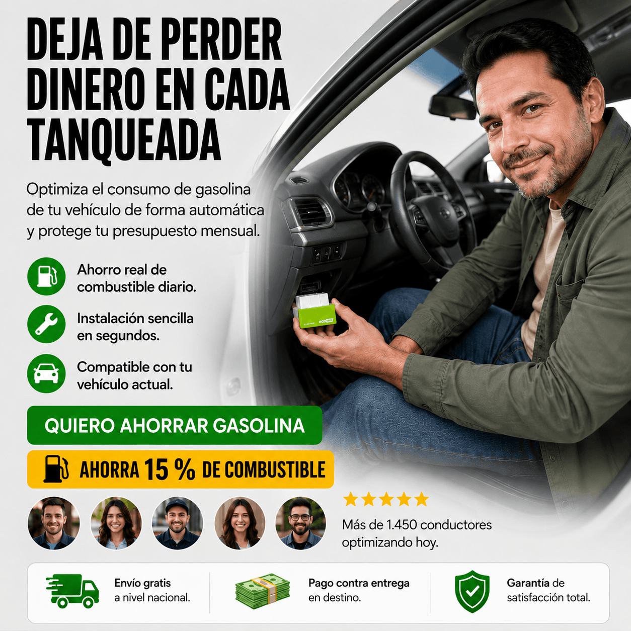 ECO OBD2® AHORRADOR DE COMBUSTIBLE - Tu bolsillo más liviano en cada tanqueada!