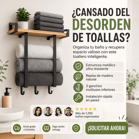 TOALLERO MAXIORDER. Una solución sencilla para un baño más organizado.