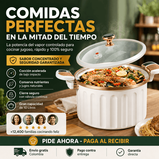 MaxCooker ® Olla Micropresion 10 Litros. La Textura Perfecta en Cada Receta!