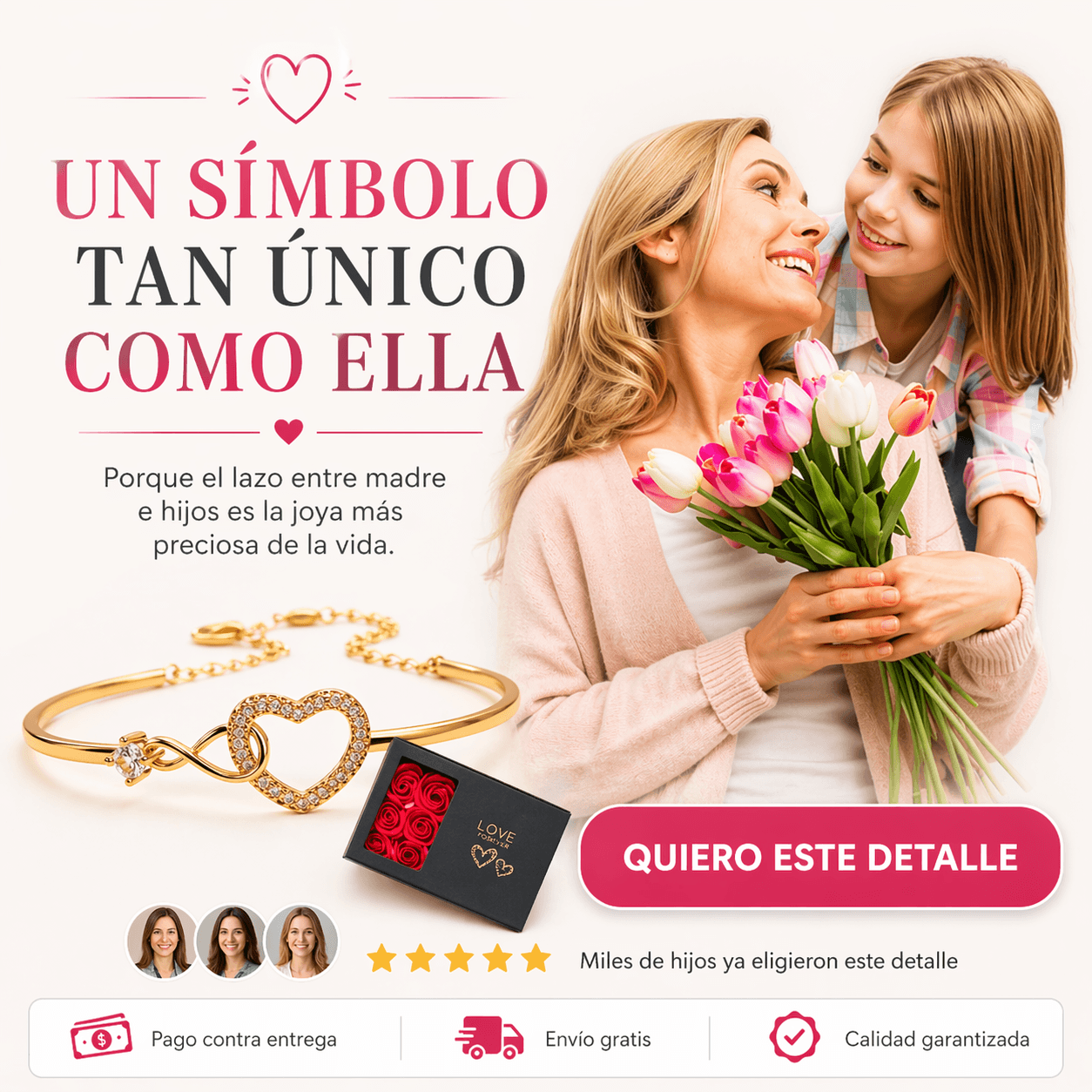 BRAZALETE CORAZÓN INFINITO♥️ El lazo que Mamá llevará siempre!