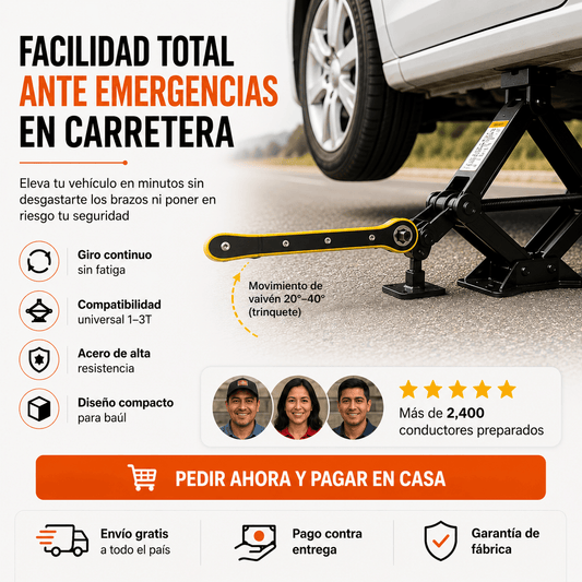 LLAVE RACHET PARA GATO DE TIJERA! Cambia tu llanta en segundos.