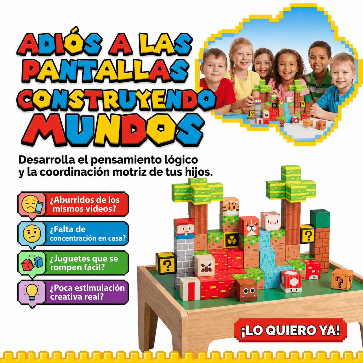 Juego Magnético de Construcción Mario Bros X75 y X87 piezas! Estimula su talento.