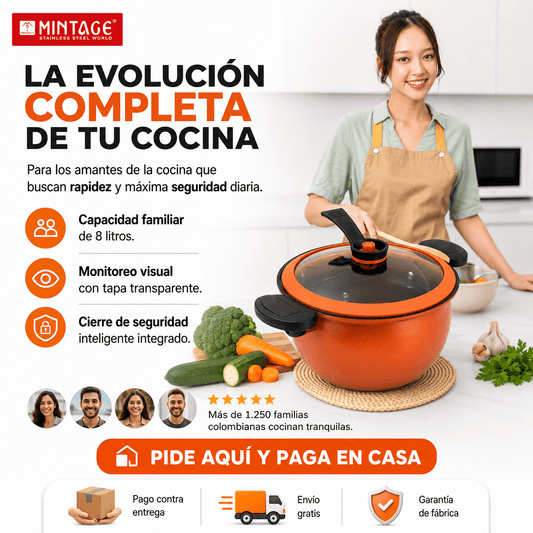 COOKER™ SEMI PRESIÓN 8Lts, Más Sabor, Menos Espera!