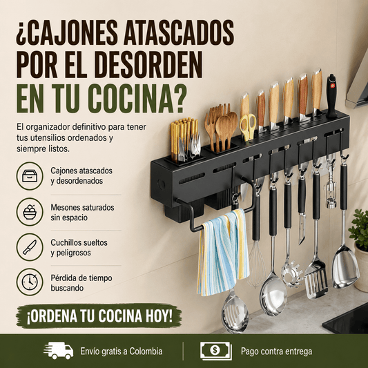 ORGANIZADOR UTENSILIOS DE COCINA. Más espacio, más orden, más comodidad!
