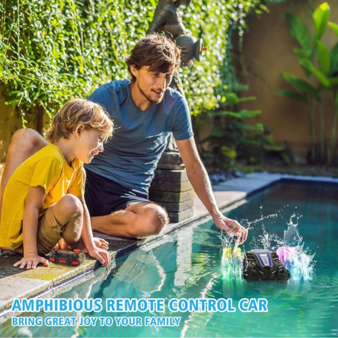 Carro AMPHIBIOUS doble Control Remoto Todoterreno y Acuático.