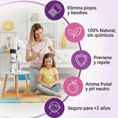 Esencia Mágica, kit Shampoo + Peine + 2 repelentes de prevención.