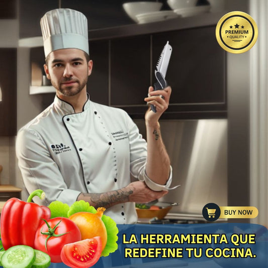 Tijera-Cuchillo con Tabla Integrada® Practicidad y Precisión.