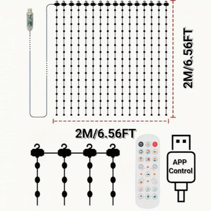 Cortina Led Smart 2Mts x 2Mts. Crea, cambia y deslumbra con cada luz.