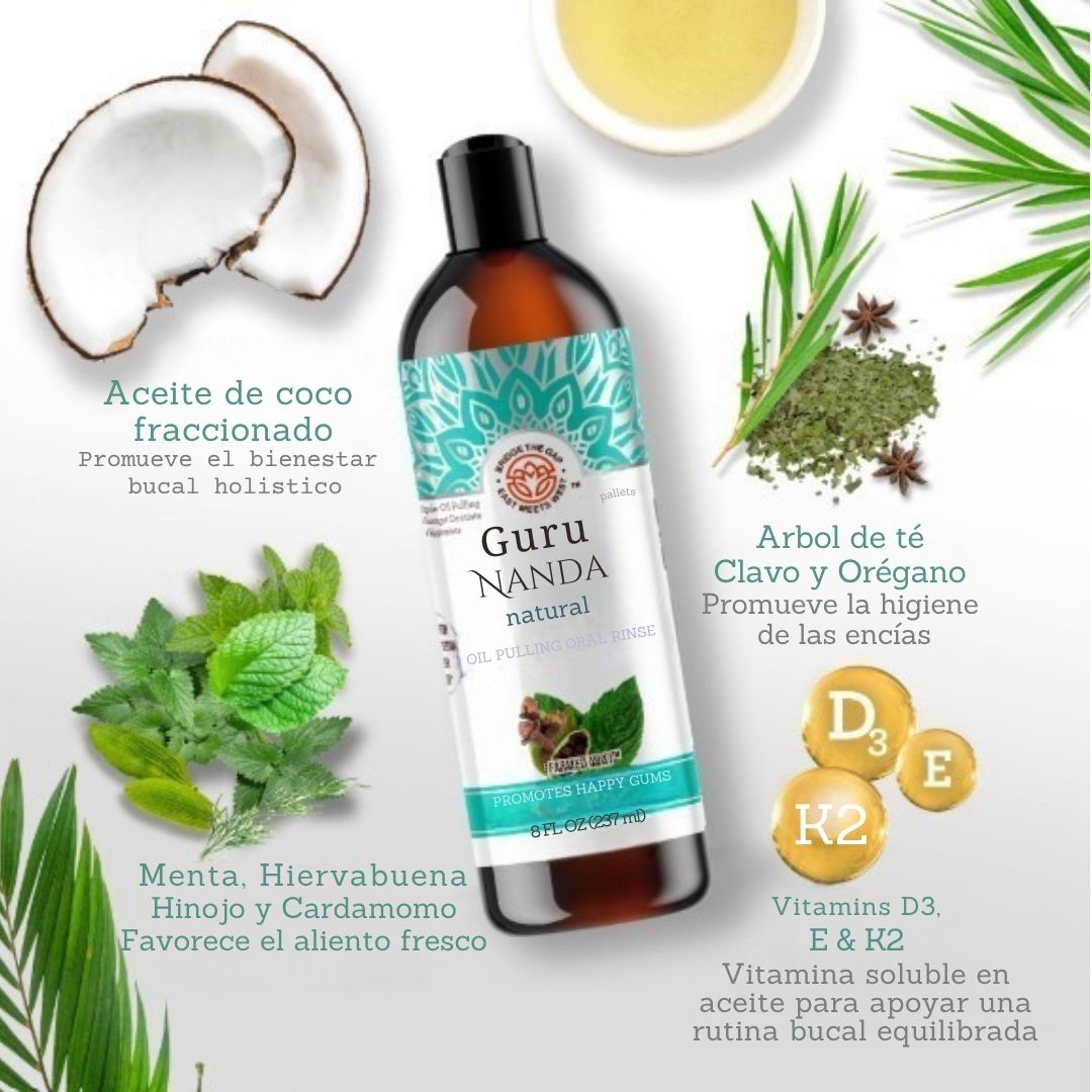 Blanqueador bucal natural Gurunanda® adiós manchas, hola sonrisa!  