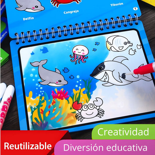 Diversión sin pantallas con libro mágico de agua x4