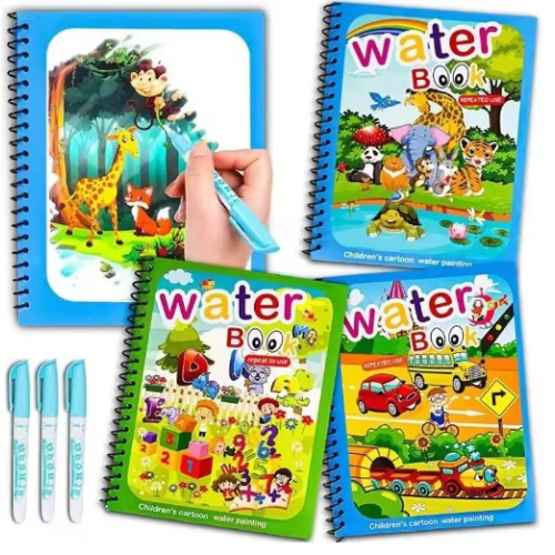 Diversión sin pantallas con libro mágico de agua x4