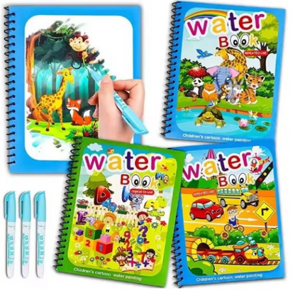 Diversión sin pantallas con libro mágico de agua x4