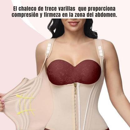 Faja Chaleco Reloj Arena - 13 varillas, control de abdomen, moldeador y postura más firme!
