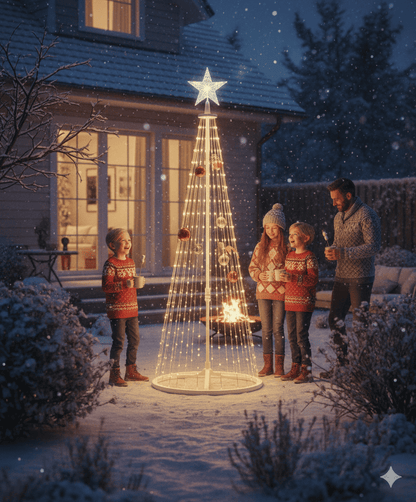 Árbol Navidad 1.80 mts a Tiras, Plegable y Luz Led.