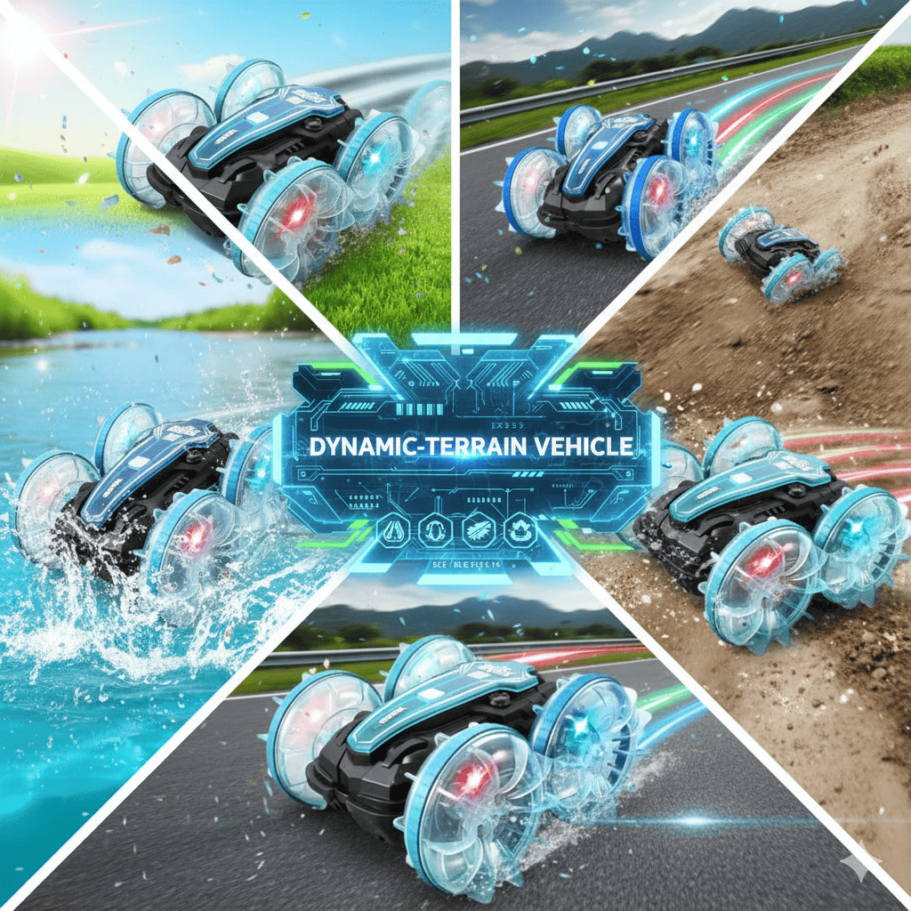 Carro AMPHIBIOUS doble Control Remoto Todoterreno y Acuático.